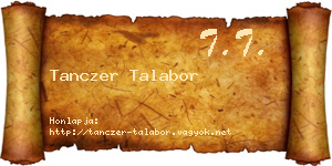 Tanczer Talabor névjegykártya